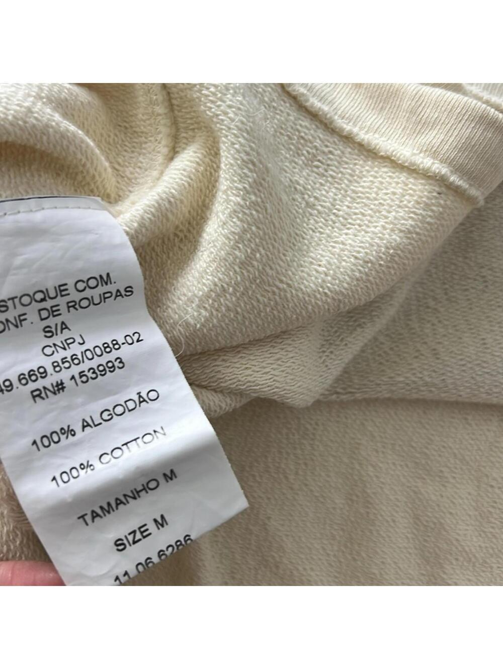 Rosa Cha St. Tropez Cream Graphic Boxy Sweatshirt Hoodie Size Medium - Picture 7 of 7